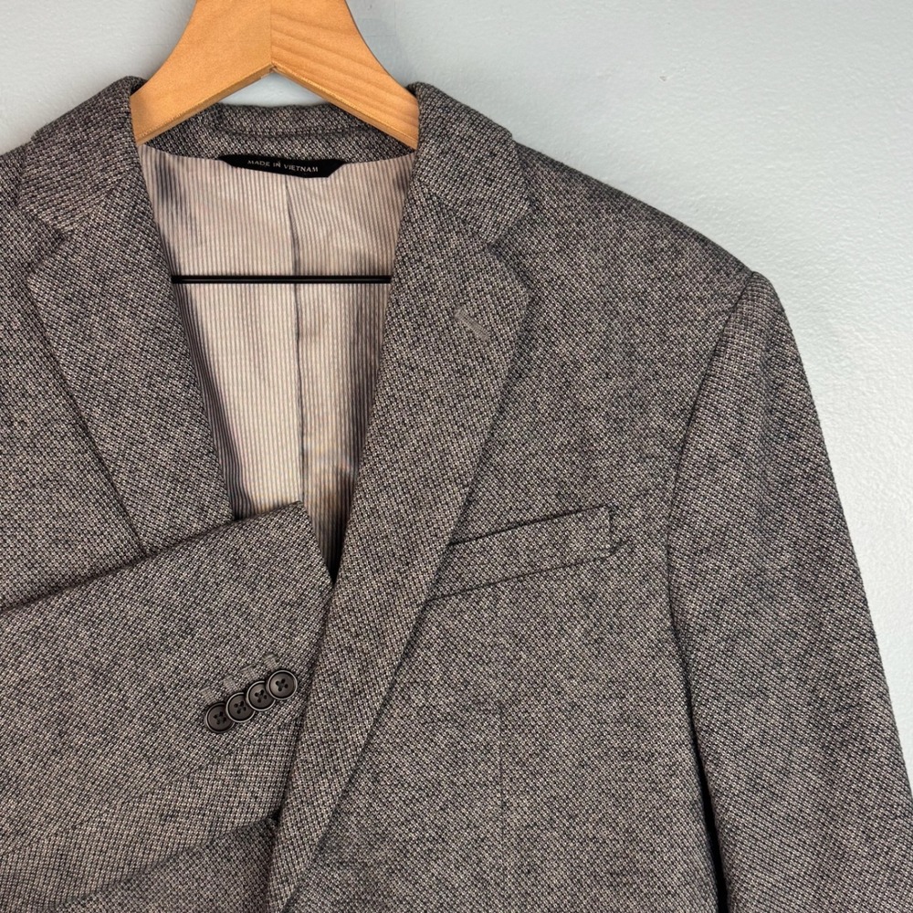 Banana Republic Slim Fit Mens 38 Regular Gray Textured‎ Cotton Blazer Sport Coat